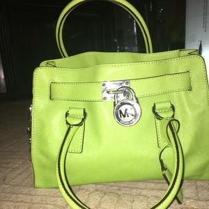 Michael Kors Hamilton Saffiano Leather Bag Pear